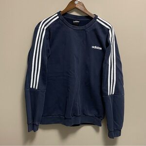 Adidas Essentials 3 Stripe Navy Blue Crewneck Sweatshirt Men’s Large